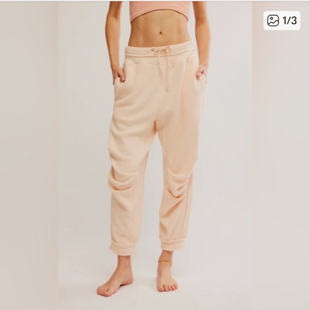Free People Peach Fleece Joggers - Picture 1 of 3